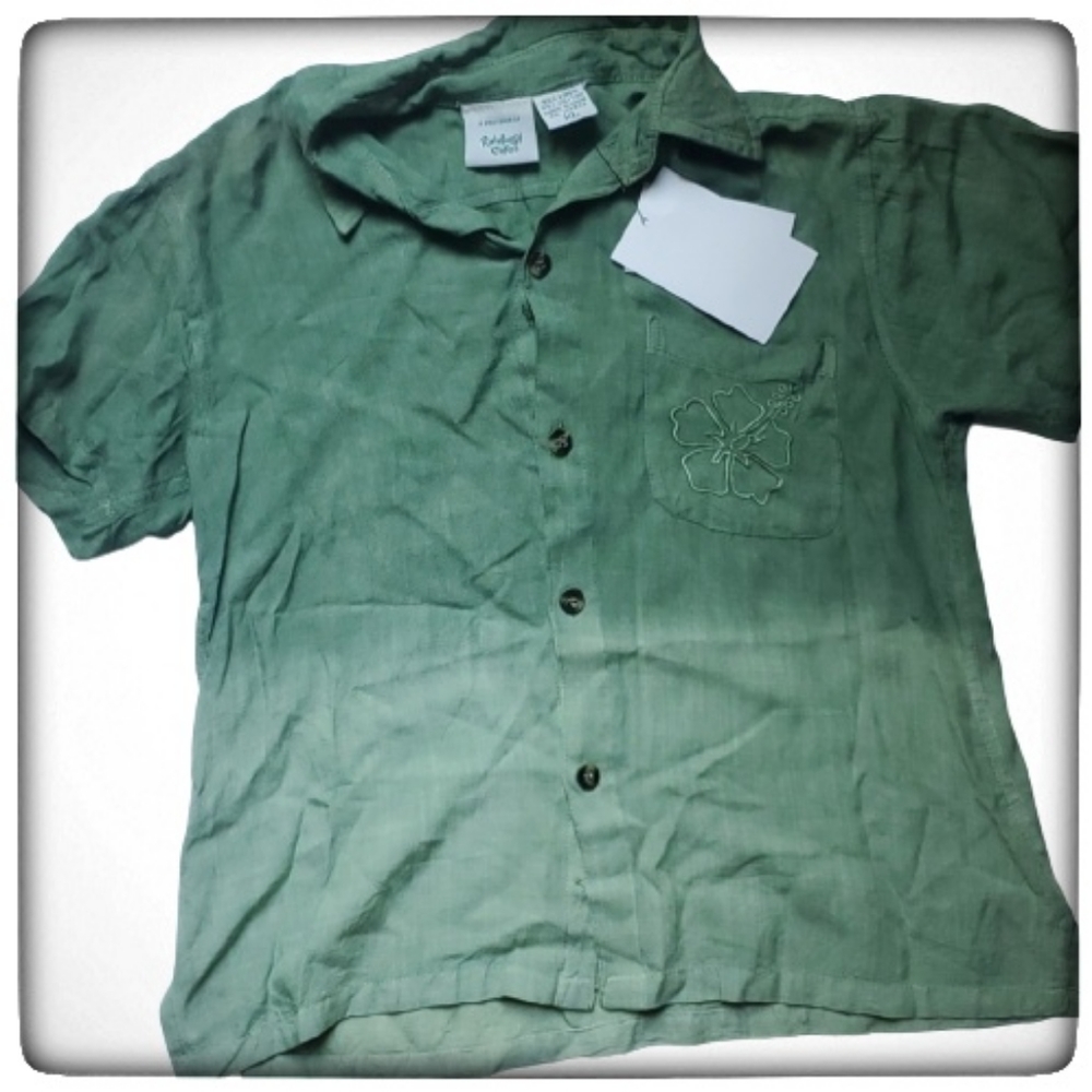 Rainforest Cafe Button-Up Collar Dressy Shirt-XL